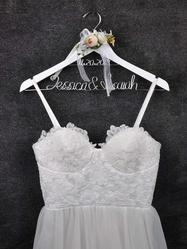 Custom Bridal Hangers - White Hangers to Match Wedding Dresses