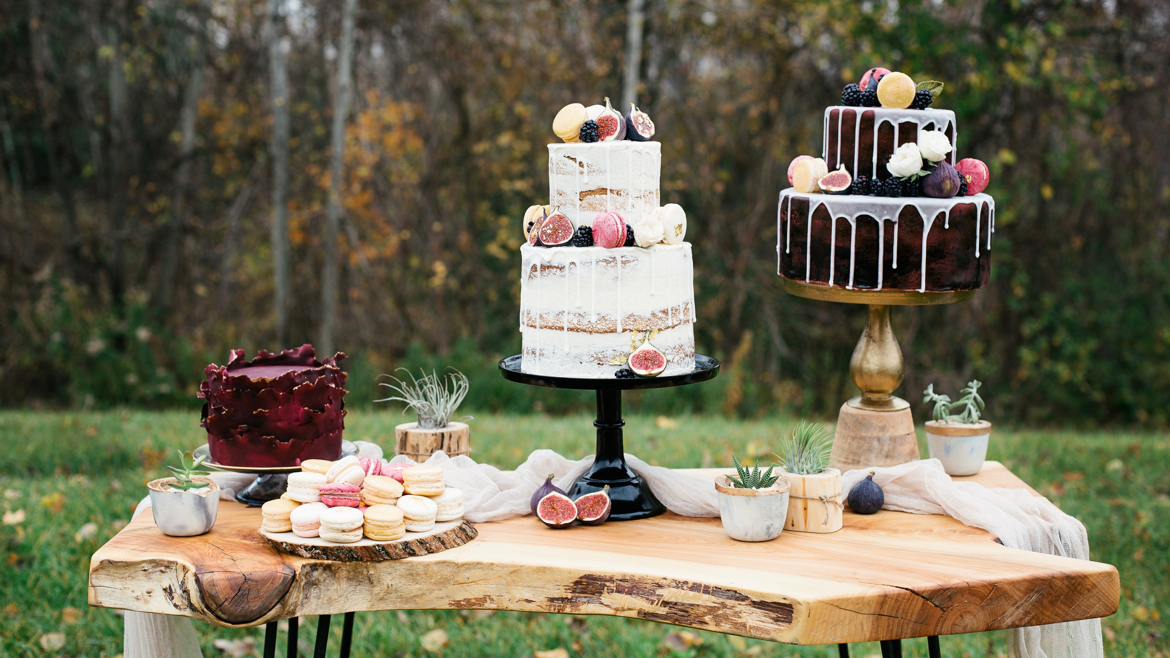 a wedding dessert table