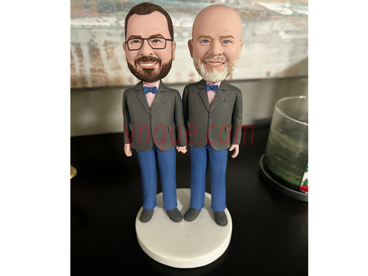 customize bobble head,gay bobble head,gay wedding ,gay bobble head,wedding cake topper,