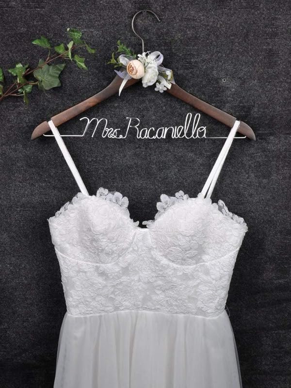 Custom Wedding Hangers - Brown Hangers to Match Wedding Dress