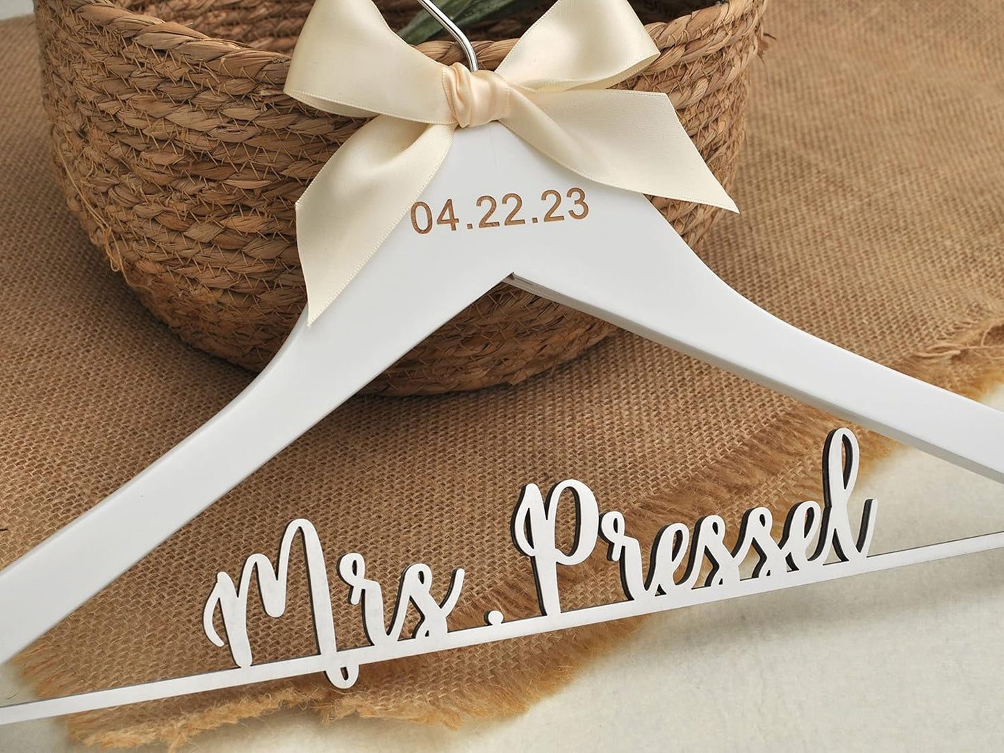 Personalized Wooden Bridal Hangers #2
