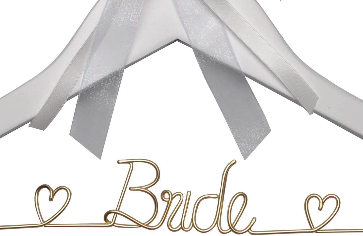 Wedding Dress Hanger - Bridal Wire Hanger Gift (White with Flowers)