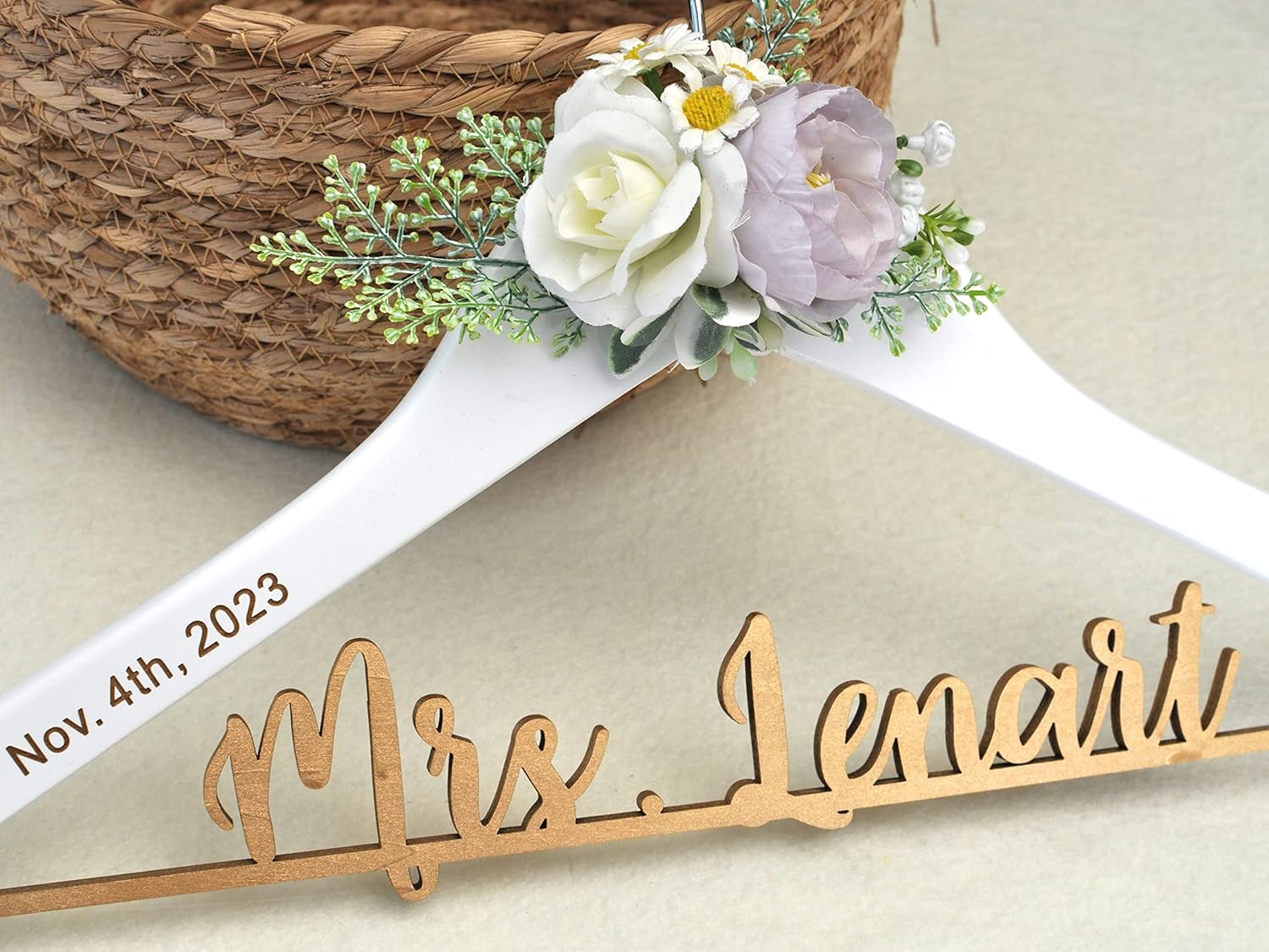 Personalized Wooden Bridal Hangers #2
